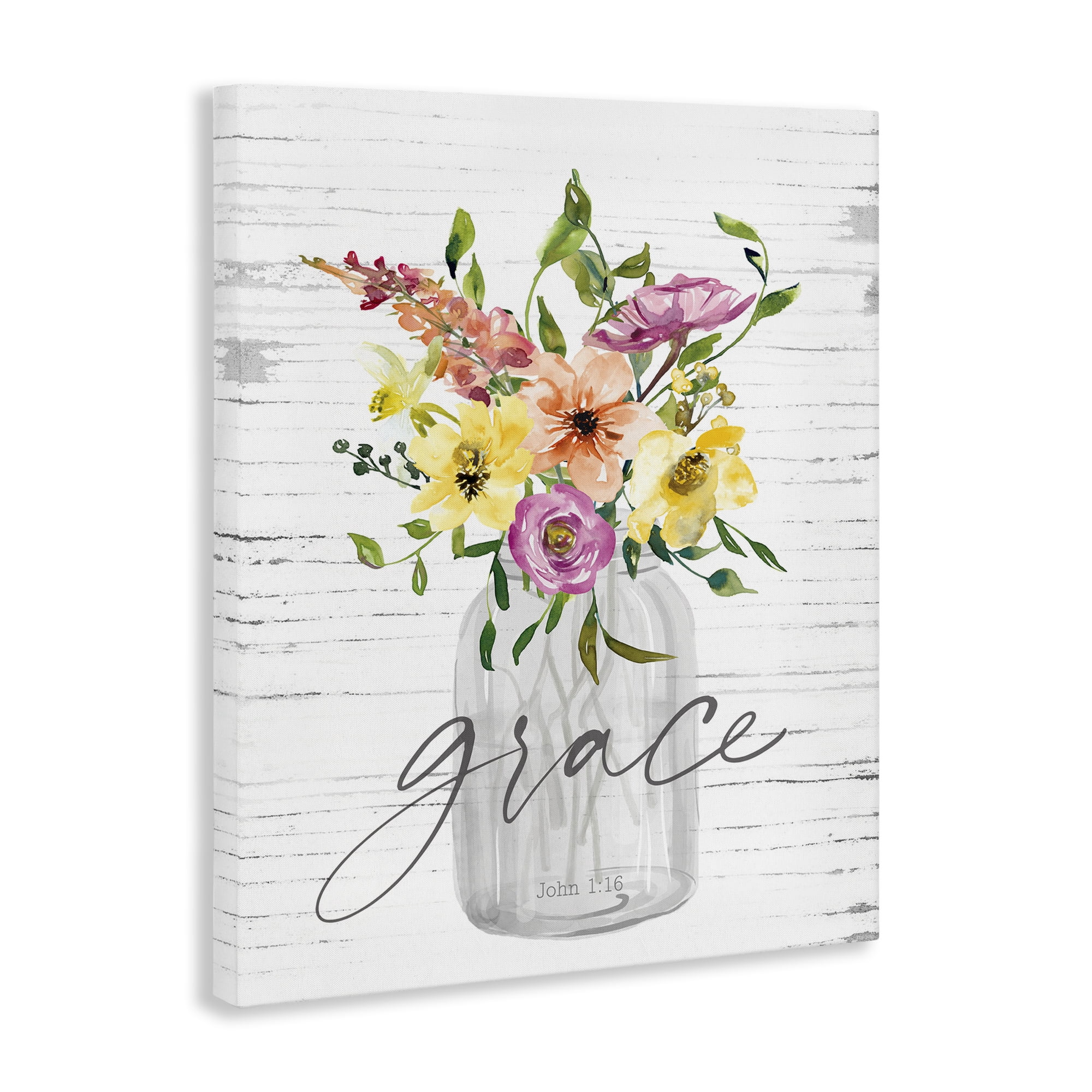 Stupell Industries Spiritual Grace Bouquet Religious Painting Gallery Wrapped Canvas Art Print Wall Art, 36 x 48