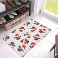 thumbnail image 3 of MKHERT Cute Santa Pug Dog with Paw Prints Christmas Design Doormat Rug Home Decor Floor Mat Bath Mat 30x18 inch, 3 of 3
