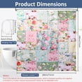 thumbnail image 2 of Dznils Floral Shower Curtain with Hooks, Farmhouse Patchwork Fabric Bathroom Curtain, Green Pink, 72" x 72", 2 of 11