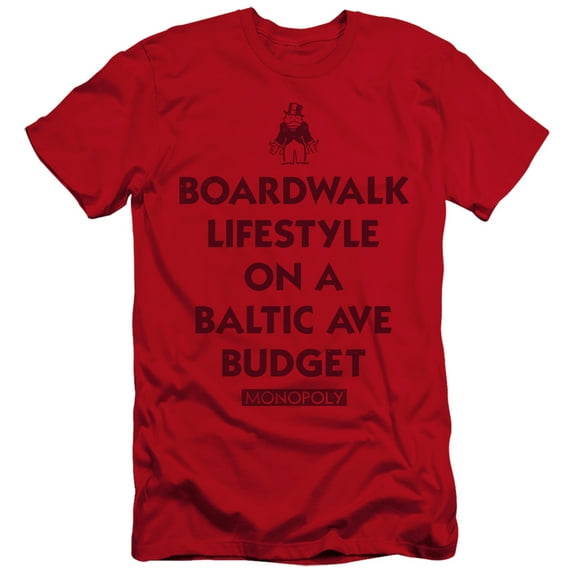 Monopoly Lifestyle Vs Budget HBO S/S Adult 30/1 T-Shirt Red