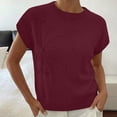 thumbnail image 2 of AnuYalue Womens Short Sleeve Sweater Trendy Floral Pullover Sweaters Summer Casual Crewneck Lightweight Knit Tops, 2 of 9
