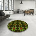 thumbnail image 3 of Ahgly Company Indoor Round Patterned Blood Night Red Area Rugs, 5' Round, 3 of 6