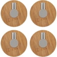 thumbnail image 1 of Gancho de pared adhesivo de acero inoxidable de bambú, ganchos para abrigos, ganchos para puertas, colgadores adhesivos de pared para colgar ropa, abrigos, toallas (4 unidades), 1 of 5