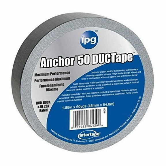 IPG 4139 Duct Tape, 60 yd L, 1.88 in W, Silver