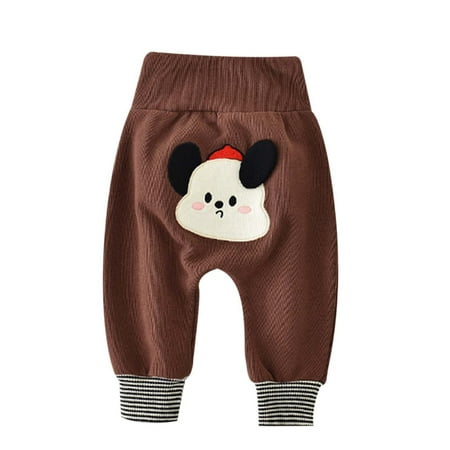 

FANDANIV Toddler And Boys Joggers Sweatpants Autumn And Winter Baby Cute High Waisted Trousers Kids Pull-On Active Athletic Pants