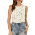 thumbnail image 1 of INSPIRE CHIC Women's Ruffle Chiffon Sleeveless Floral Top, 1 of 5