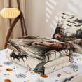 thumbnail image 5 of Erosebridal Spooky Haunted Castle Zipper Twin Comforter Sets with Fitted Sheet and 2 Pillowcases, Halloween Pumpkin Bat Zipper Bedding Set for Boys Girls, Orange Beige Black, Halloween Reversible, 5 of 7