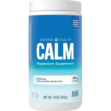 CALM Magnesium Powder Supplement | Unflavored | 16 Ounces | by Natural Vitality