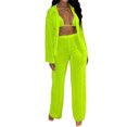 thumbnail image 4 of SAYOO Ropa de mujer de 3 piezas, blusa común, sujetador de tirantes, pantalones SAYOO moda, 4 of 6