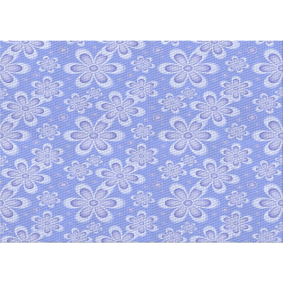 Ahgly Company Machine Washable Indoor Rectangle Transitional Sky Blue Area Rugs, 5' x 7'