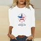 thumbnail image 3 of Camisetas de Manga Corta para las Mujeres Día de la Independencia Impreso Suelto Cuello Redondo Tee, Casual Y Blusas Festivas para las Mujeres Casual, 3 of 4