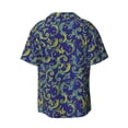 thumbnail image 2 of Xecao offers the Uncaria Flower for Men's Casual Short-sleeved Shirt, a button-up collared shirt with a pocket, perfect for beach vacations and yacht travel in the X-Large size., 2 of 7