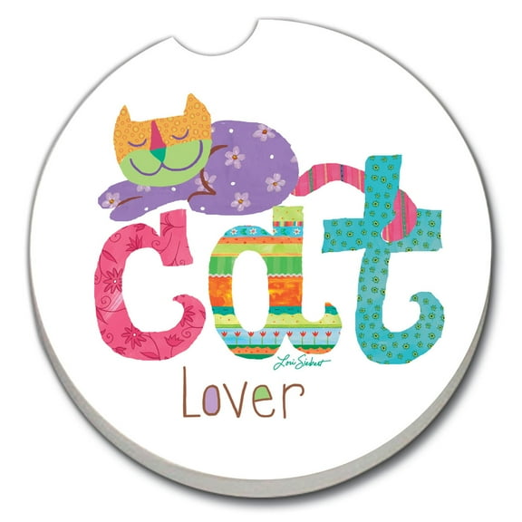 Thirstystone "Cat Lover" Single Absorbent Stone Car Coaster
