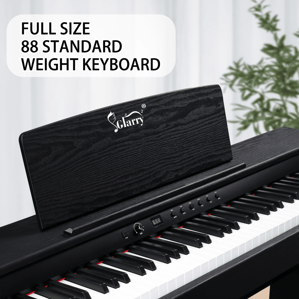 Tcbosik 88 Keys Full Weighted Keyboard with Furniture Stand and Headphone, Digital Piano with Triple Pedals for All Experience Levels, Black