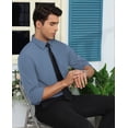 thumbnail image 3 of sogami Mens Dresses Shirt Formal Wrinkle Free Long Sleeve Gray Button Up shirt Casual Office, 3 of 7