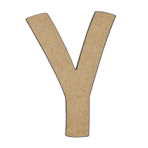 16" Tall MDF Wood Letter Y | 1/4" Thick | Wood Craft Letter | American Font