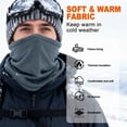 thumbnail image 4 of 2 Pack Winter Neck Gaiter Face Warmer Fleece Ski Mask for Men Women Warm Scarf Black Light Grey, 4 of 7