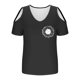 thumbnail image 3 of Algodón Fuera Del Hombro Tops para la Impresión de las Mujeres Manga Corta V-Cuello Blusa, Top de Algodón de Imitación de Moda, 3 of 8