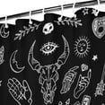 thumbnail image 3 of Black Gothic Skull Cat Pattern Shower Curtain 36"x72" ,Bathroom Decorative Shower Curtains Set with 12 Hooks,Modern Waterproof Washable Shower Curtain, 3 of 6