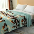 thumbnail image 5 of Levinis Bohemian Sherpa Throw Blanket 60'' × 80'', Sherpa Fleece Blanket for All Season, Southwestern Aztec Throw Blanket for Bed/Couch/Sofa/Office/Camping, 5 of 6
