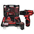 thumbnail image 1 of UTAH-Baraz Tool Box with Drill (2 Battery), 136 Pcs Home Tools Kit with 18v Power Cordless Drill Bit Set, Tool Set with Screwdriver Set for Homeowners, Garden, House Repair and Maintenance. Gift Idea, 1 of 4