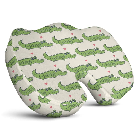 Premium Dinosaur Pattern Memory Foam Seat Cushion Ergonomic Chair Pad for Office Chair, Car, Airplane & Bleachers Sciatica, Tailbone Hip & Back Pain Relief - Chair Cushion for Long Office Workers.