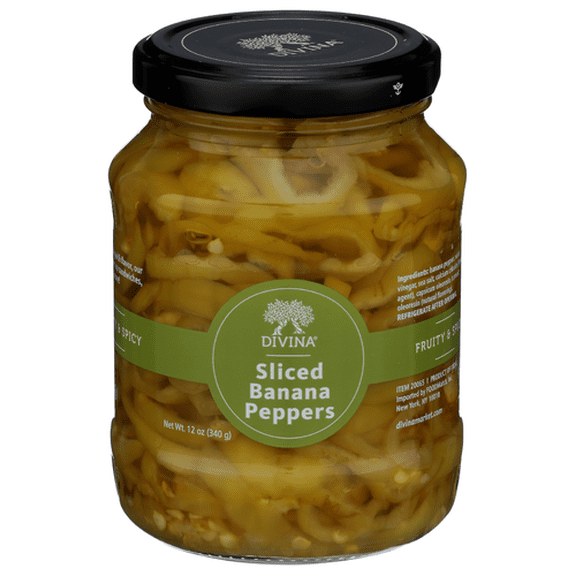 (Pack Of 8) Divina Peppers Banana Sliced 12 Oz