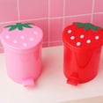 thumbnail image 5 of Mini Strawberry Trash Can with Lid Plastic Garbage Bin Waste Paper Organizer for Home Office Desk Room Desktop Bucket, 5 of 14