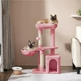 thumbnail image 3 of Yaheetech 34" Height Plush Cover Cat Tree with Condo and Sisal Ropes Posts, Pink, 3 of 8
