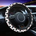 thumbnail image 1 of Motif de Patte de Chien Housse de Volant Noir Pattes Cœurs Rouges Protecteur de Volant Universel 15 Pouces Accessoires de Voiture, 1 of 4