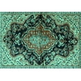 thumbnail image 1 of Ahgly Company Machine Washable Indoor Rectangle Medallion Turquoise Blue Traditional Area Rugs, 4' x 6', 1 of 4