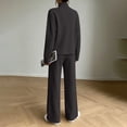 thumbnail image 7 of Byworldtasic Women 2 Piece Loungewear Outfits Mock Neck Long Sleeve Top Drawstring Wide Leg Sweatpant Casual Tracksuit Set, 7 of 7
