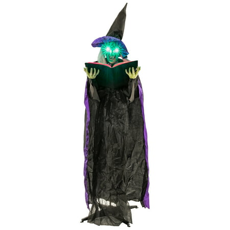 Halloween Haunters 6ft Animated Wicked Witch Spell Casting Book Prop Decoration
