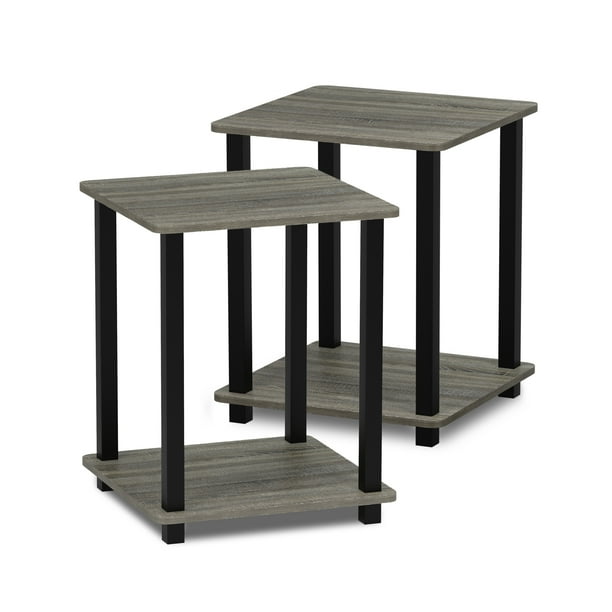 Furinno 12127GYW/BK Simplistic End Table, Set of Two