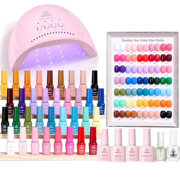 Kit de esmaltes de uñas en gel Beetles Mood Mosaic con luz UV, 68 unidades