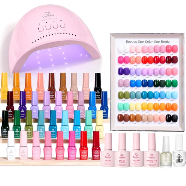 Kit de esmaltes de uñas en gel Beetles Mood Mosaic con luz UV, 68 unidades