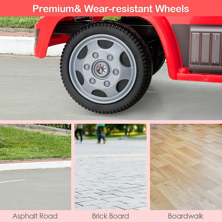 OLAKIDS 2-in-1 Kids Ride On Push Car With Detachable Trailer - Foot-to-Floor Sliding Truck, Music, Headlights, For Toddlers 1.5-3 Years (Red)