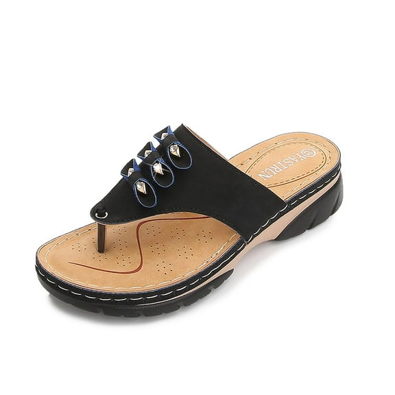 Ichuanyi Slippers for Women Women Sandals Summer Shoes Plus Size Casual Flip Flops Wedge Heel Slippers
