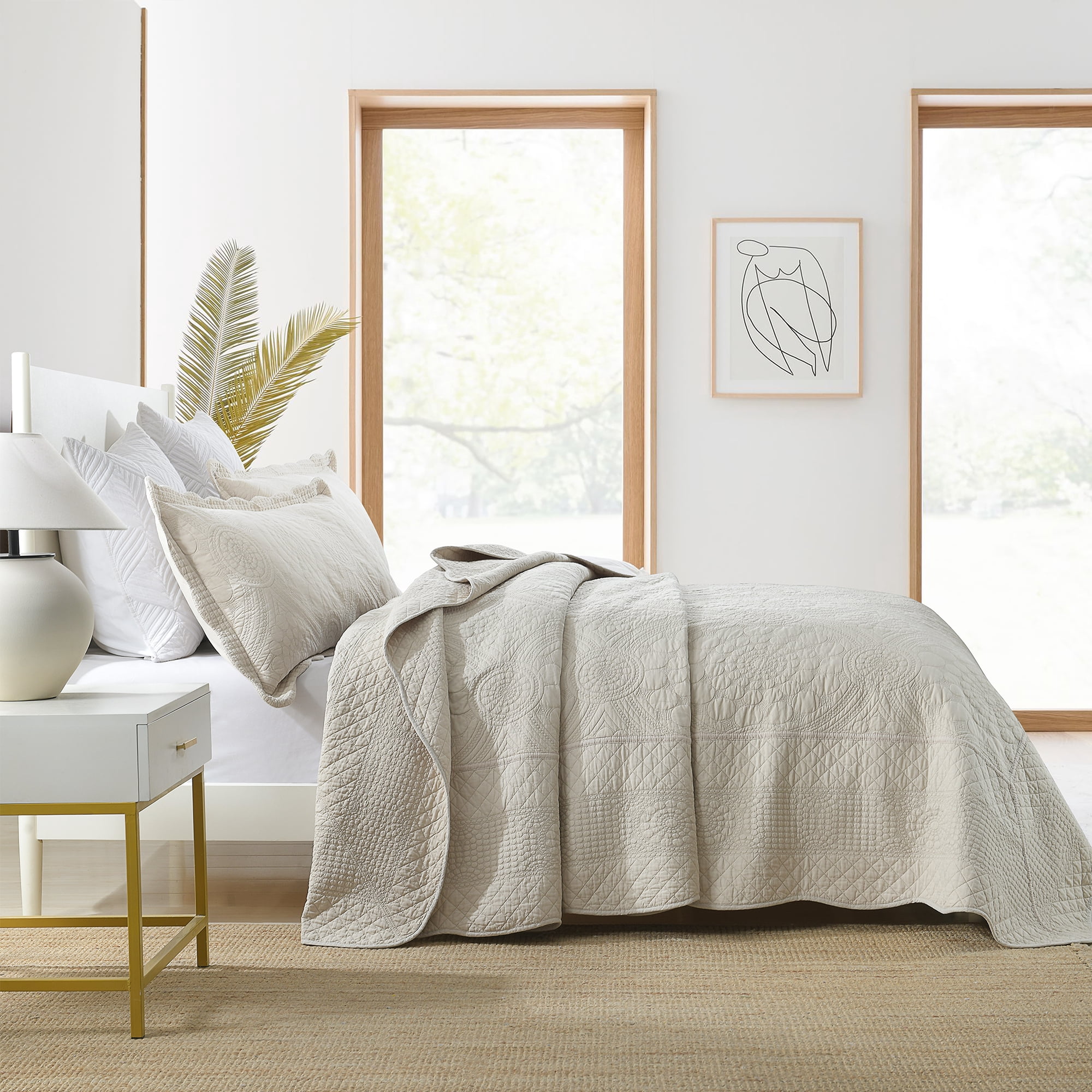 MarCielo 3-Piece Elegant Beige Coverlet Sets, King