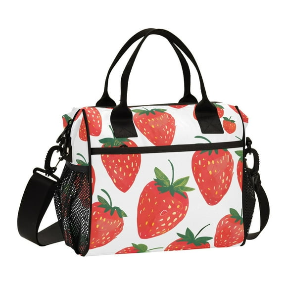 Strawberries Cooler Bag Lunch Bag Soft Cooler Cooling Tote Insulated Lunch Box for Adult Men Women