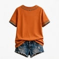 thumbnail image 4 of Women Fall Thanksgiving Autumn Tree Graphic T-Shirt Crew Neck Short Sleeve Casual Loose Holiday Tee Top Saffron S, 4 of 4