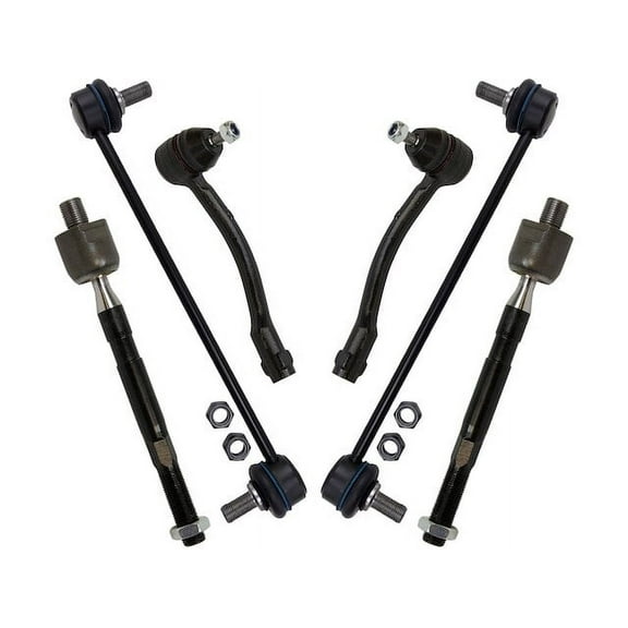 Front Tie Rod End and Sway Bar Link Kit 6 Piece - Compatible with 2012 - 2017 Hyundai Accent 2013 2014 2015 2016