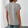 thumbnail image 5 of Turilly Womens Relaxed Fit Round Neck Tees Women's Front Kangaroo Pocket Detail Short Sleeve Sweatshirt Tops In Fabric, 5 of 6