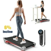 Hapycity Under Desk Treadmill Walking Pad With 6% Incline 350lbs 4 MPH with LED Remote Control
