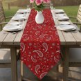 thumbnail image 6 of Red Classic Table Runner Linen Burlap Table Runner 70 Inches Long Boho Vintage Western Rustic Dresser Scarves for Kitchen Island Coffee Dining Room Party Wedding Banquet Holiday Decoration 13"x70", 6 of 8