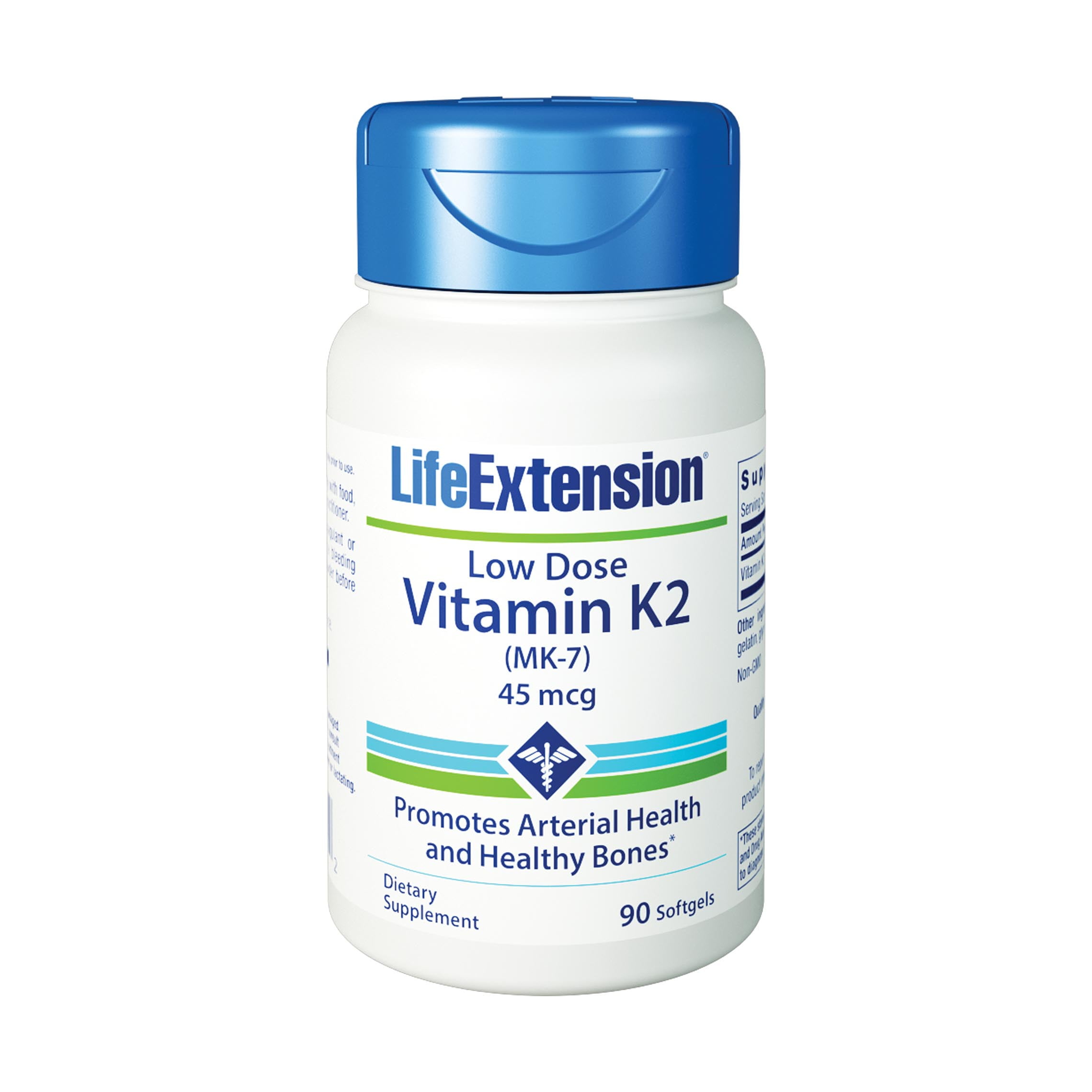Buy Life Extension Low Dose Vitamin K2 MK7 45 mcg 90 Softgels (Pack of