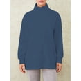 thumbnail image 2 of Franhais Women's Zip Up Sweatshirts Casual Long Sleeve Stand Collar Solid Color Jackets Oversized Tops Streetwear, 2 of 6