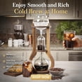 thumbnail image 6 of Iced Coffee Cold Brew Drip Tower Coffee Maker, 6–8 Cup Manual Cold Brew Brewer with Adjustable Valve, Wooden Frame & Glassware, Slow Cold Extraction System, 6 of 9