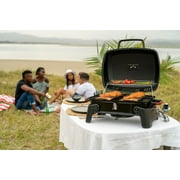Megamaster 1 Burner Tabletop Propane Gas Grill for Camping, Camp, Outdoor, Black