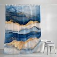 thumbnail image 3 of Shower Curtains for Bathroom, Blue Coastal Waterproof Fabric Shower Curtain, Modern Luxury Nautical Summer Beach Decorative Bathroom Curtain for Bathtub, 72"x72", No Hooks Included, 3 of 9